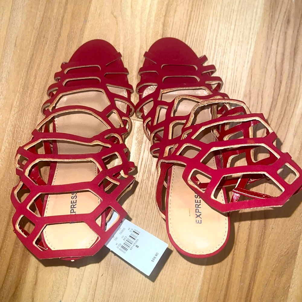 Express Red Lattice Heels